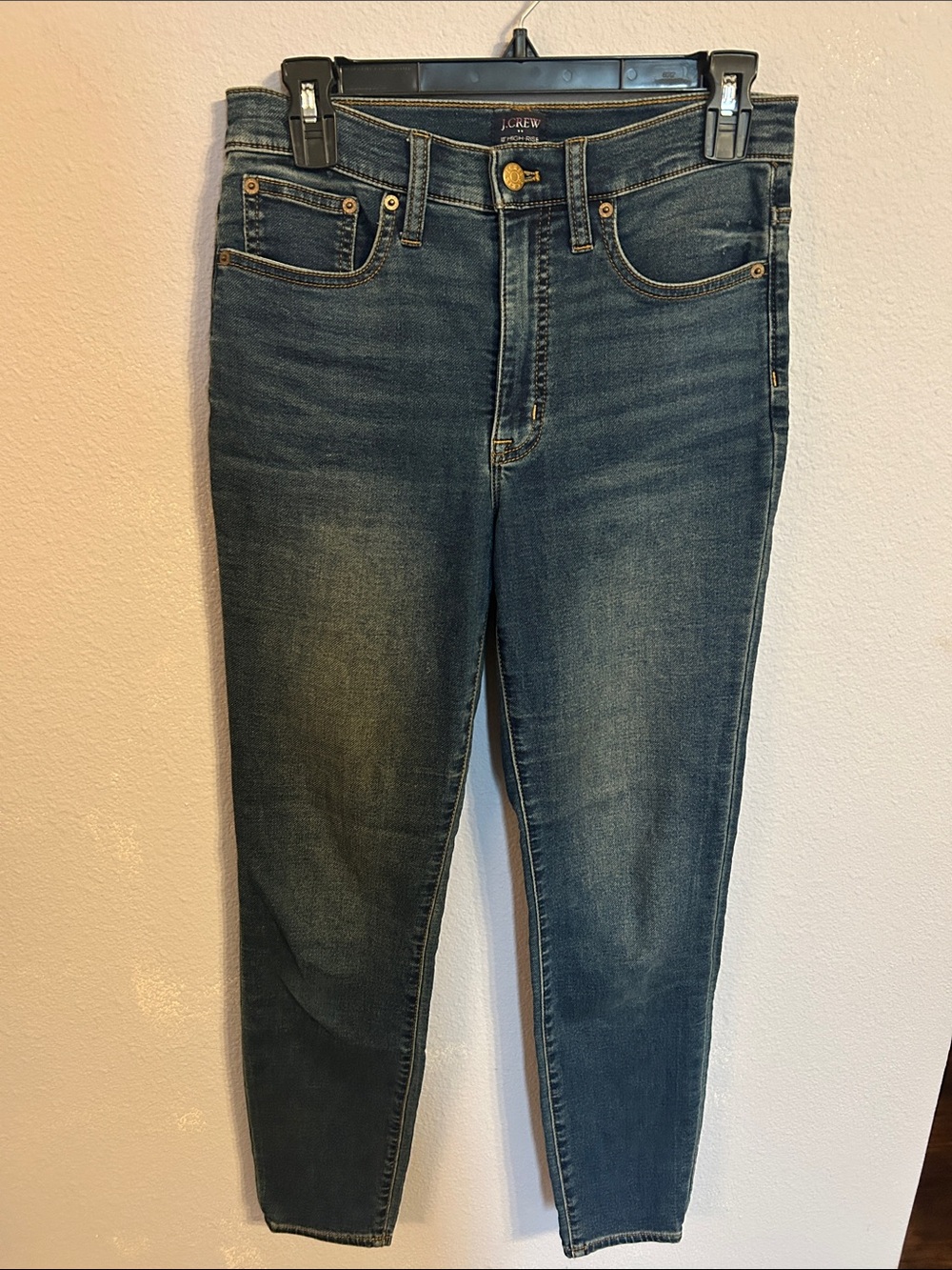J. Crew Women 10” High Rise Skinny Dark Wash Denim Jeans Size 27
